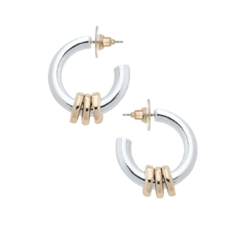 Elise Looped Hoop Earrings in Shiny Two Tone