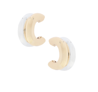 Dylan Mini Double Hoop Earrings in Shiny Two Tone