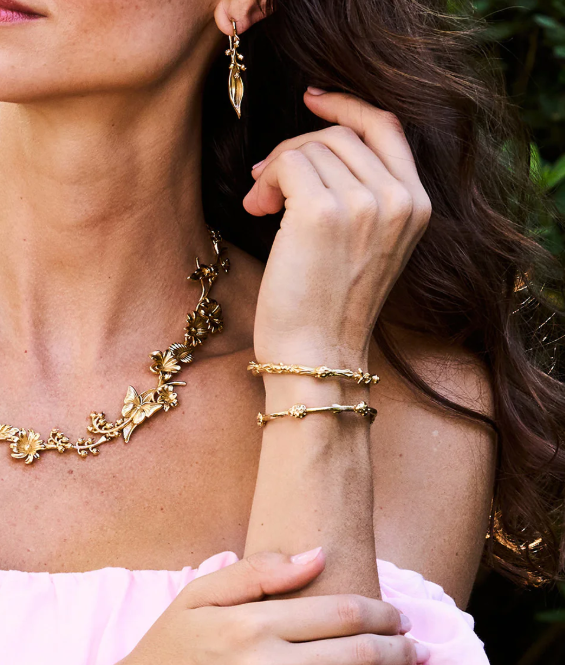 Meadow Ladybug Petite Cuff - Gold