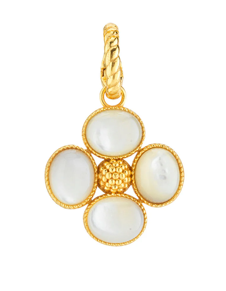 Berry Clover Double Sided Pendant - Mother of Pearl