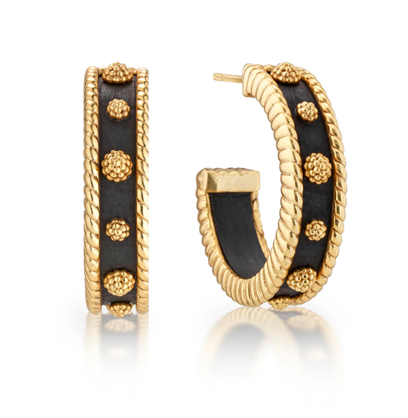 Berry Medium Hoop Earrings - Ebony