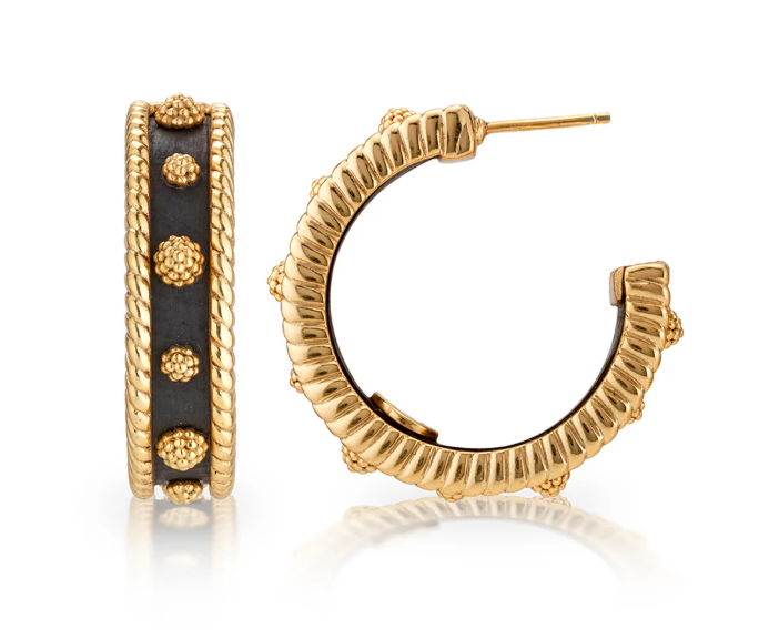 Berry Medium Hoop Earrings - Ebony