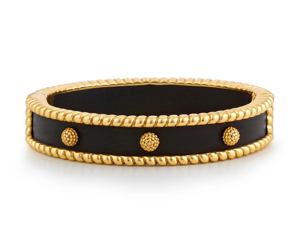 Berry Small Hinged Bangle - Ebony