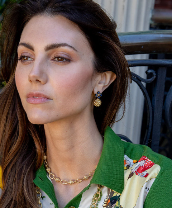 Berry Clover Drop Earrings - Blue Labradorite