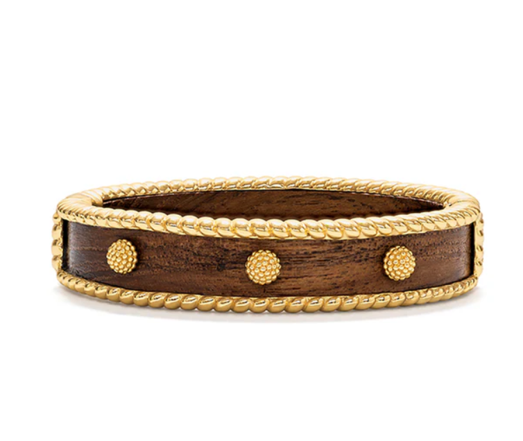 Berry Small Hinged Bangle - Teak