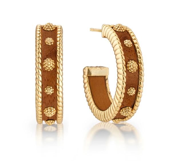 Berry Medium Hoop Earrings - Teak