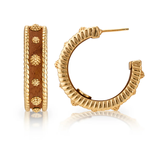 Berry Medium Hoop Earrings - Teak