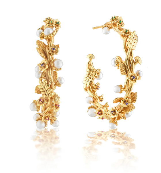 Meadow Grande Hoop Earrings - Pearl
