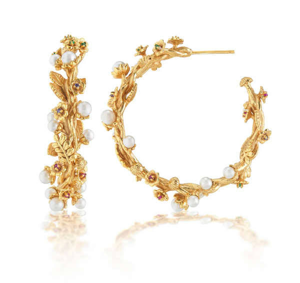 Meadow Grande Hoop Earrings - Pearl