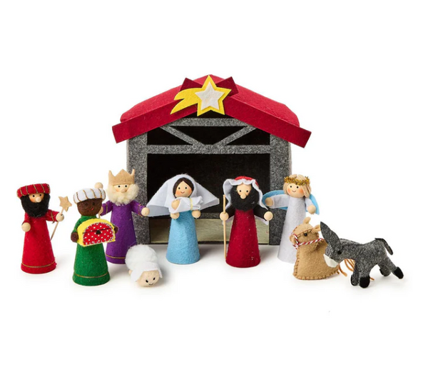 10 Pc Handcrafted Felt Nativity Set