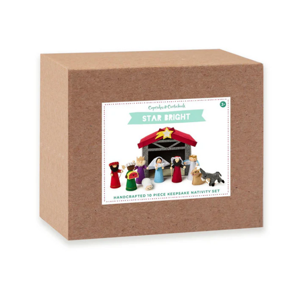 10 Pc Handcrafted Felt Nativity Set