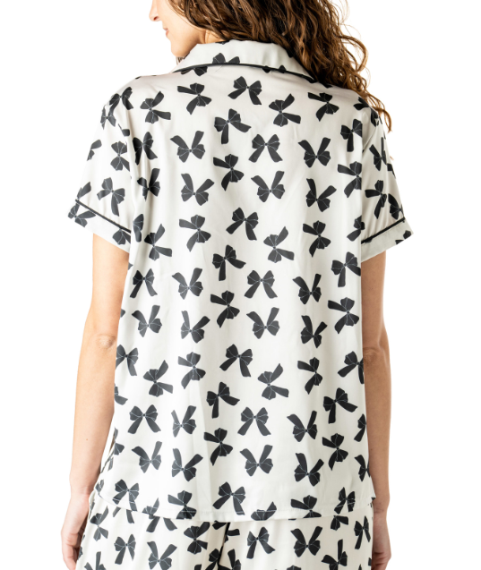 Bow So Lovely Satin Pajama Set