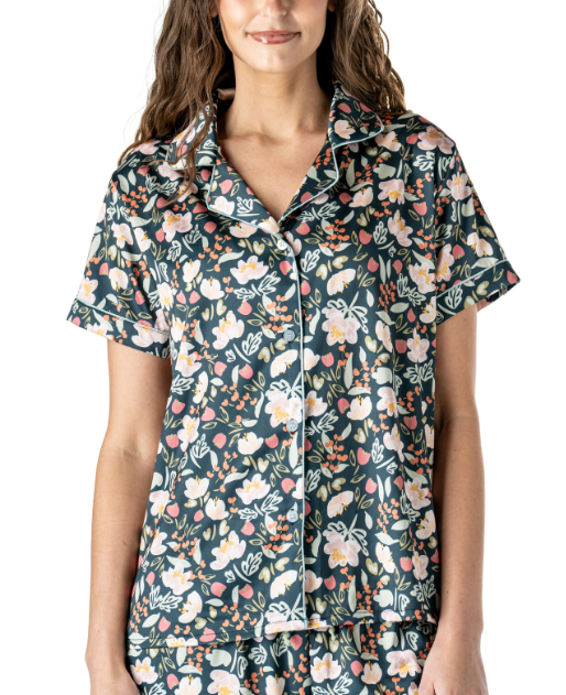 Petal to the Metal Satin Pajama Set