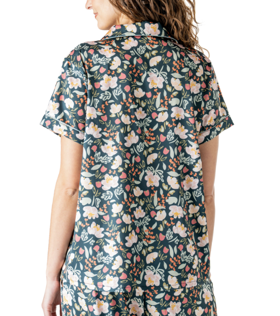 Petal to the Metal Satin Pajama Set