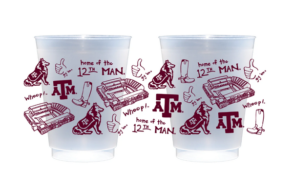 TAMU Shatterproof Cups - Set of  8