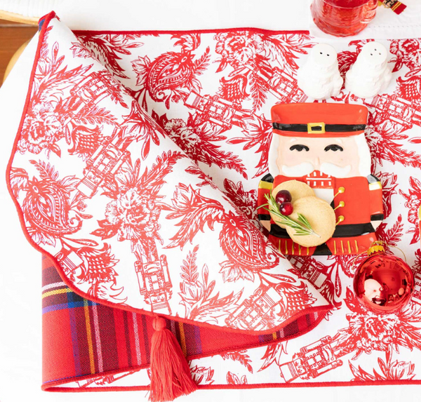 Tassel Table Runner - Nutcracker Toile