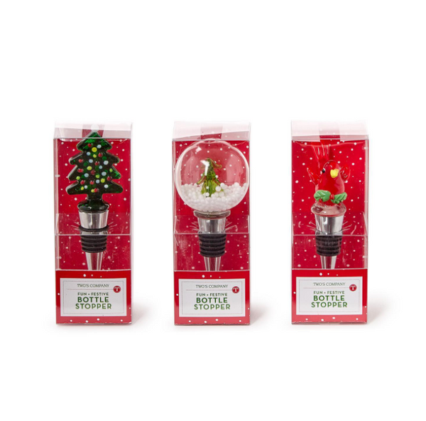 Christmas Spirits Wine Bottle Stopper in Gift Box
