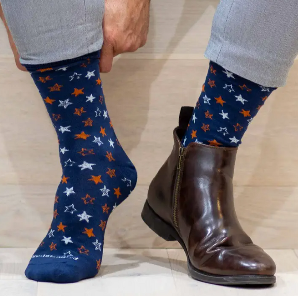 Men's Stars Socks Navy/Orange/White