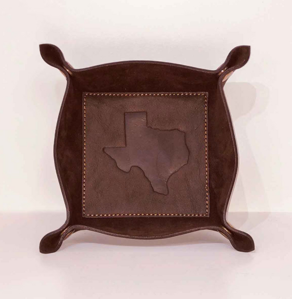 Texas Leather Embossed Valet Tray