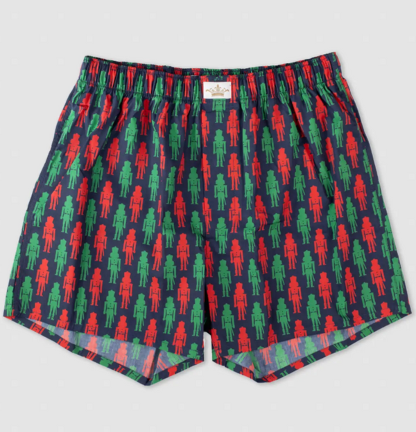 Men's Nutcracker Lane Boxers Navy/Red/Green