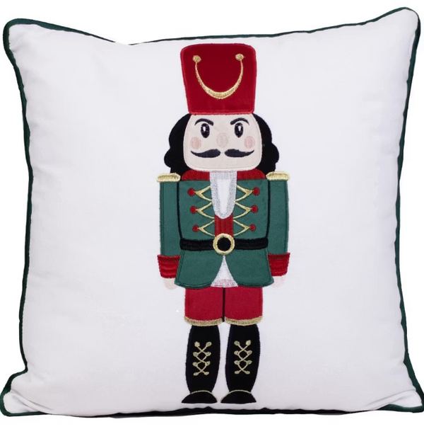 Nutcracker Pillow White/Red/Green