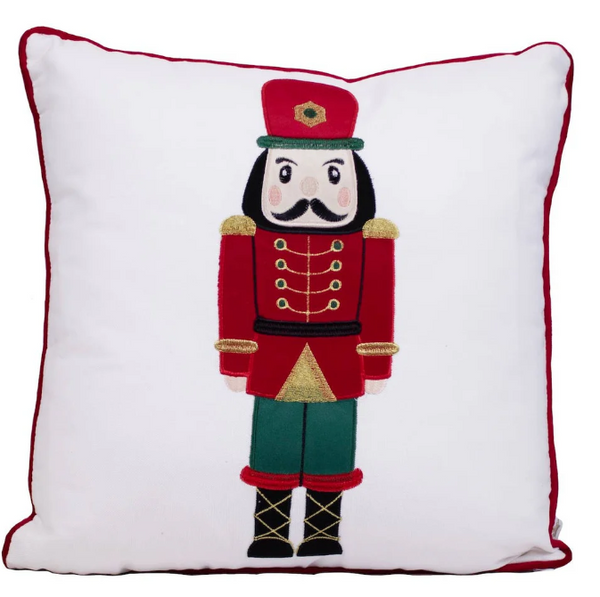 Nutcracker Pillow White/Green/Red