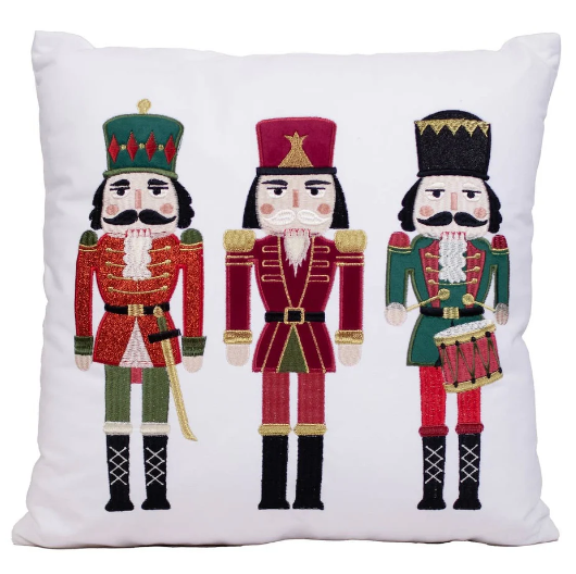 Nutcracker Trio Pillow White/Multi