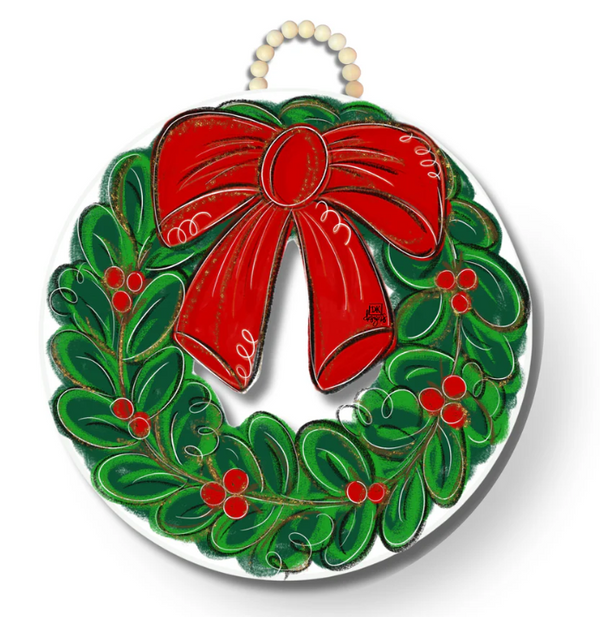 Christmas Wreath with Beaded Hanger