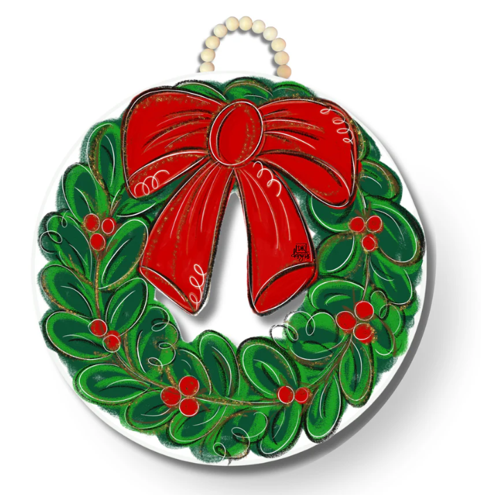 Christmas Wreath with Beaded Hanger