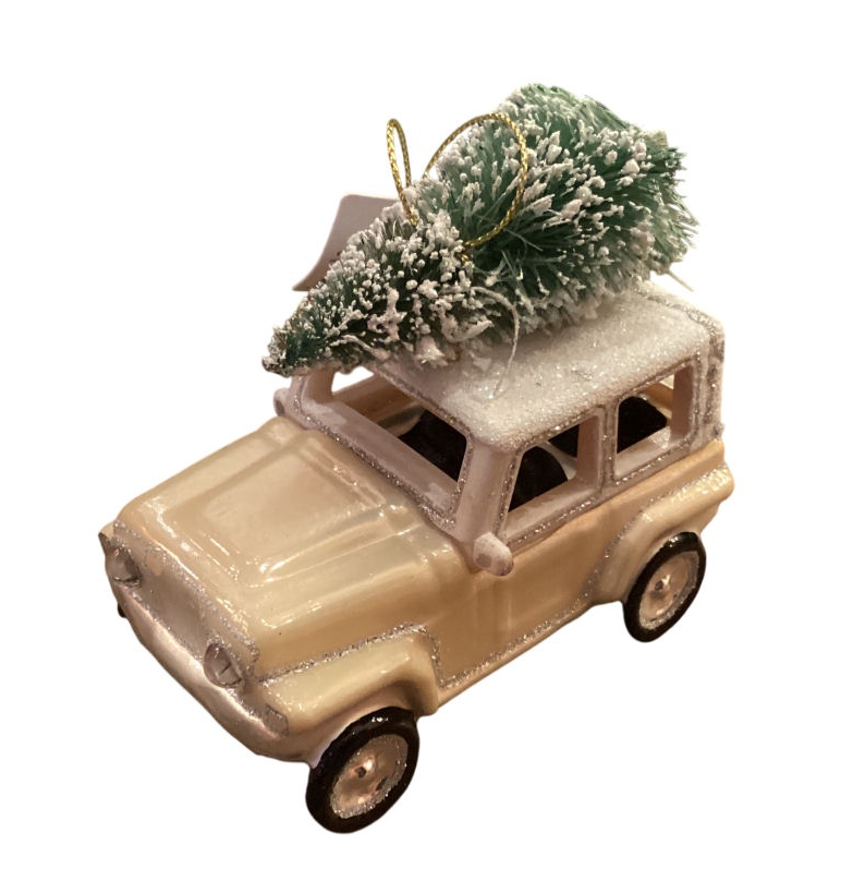 Jeep with Sisal Tree Ornament