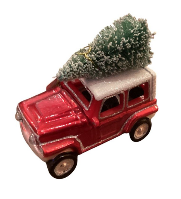 Jeep with Sisal Tree Ornament