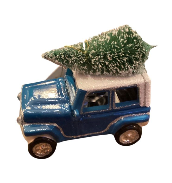 Jeep with Sisal Tree Ornament