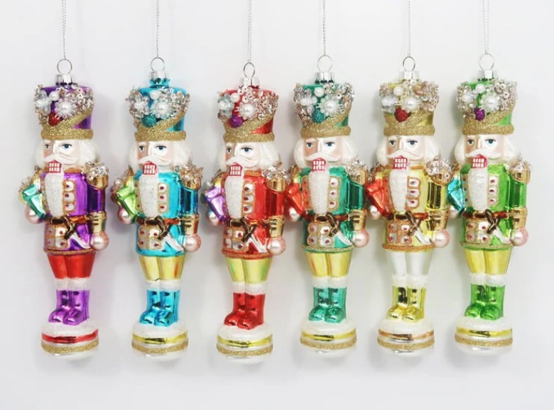 Glass Nutcracker Ornament - 7.25"