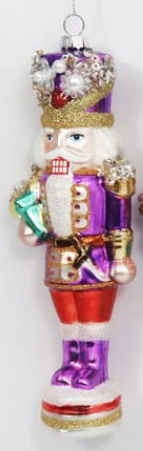 Glass Nutcracker Ornament - 7.25"