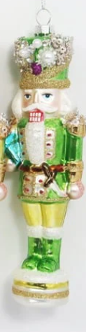 Glass Nutcracker Ornament - 7.25"