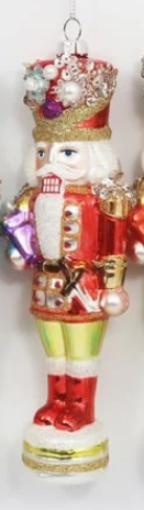 Glass Nutcracker Ornament - 7.25"