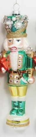 Glass Nutcracker Ornament - 7.25"