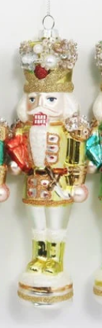 Glass Nutcracker Ornament - 7.25"