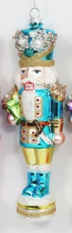 Glass Nutcracker Ornament - 7.25"