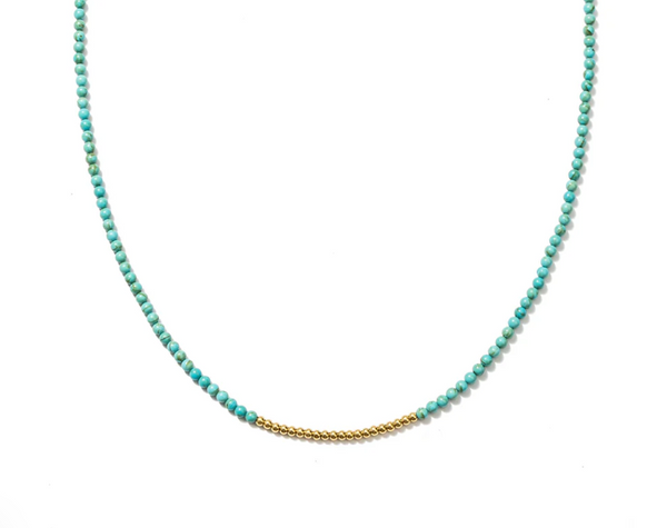 Waterproof Turquoise Beaded Necklace