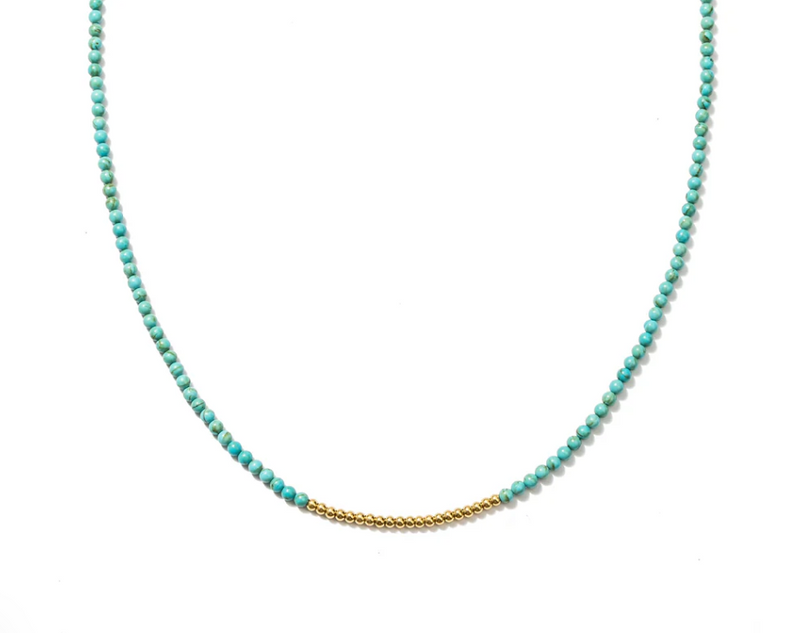 Waterproof Turquoise Beaded Necklace