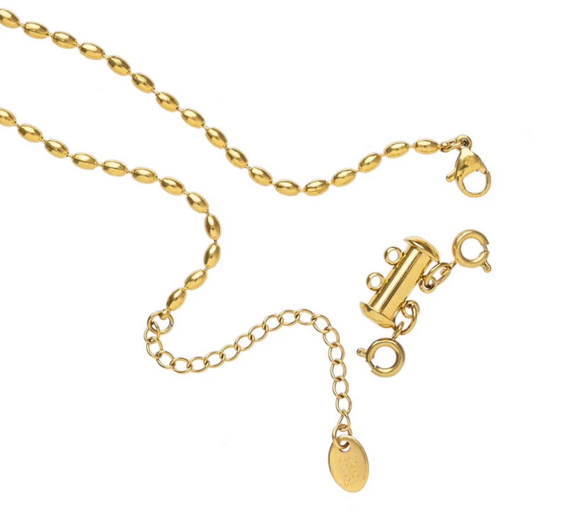 Waterproof Gold Scalloped Pearl Pendant Necklace