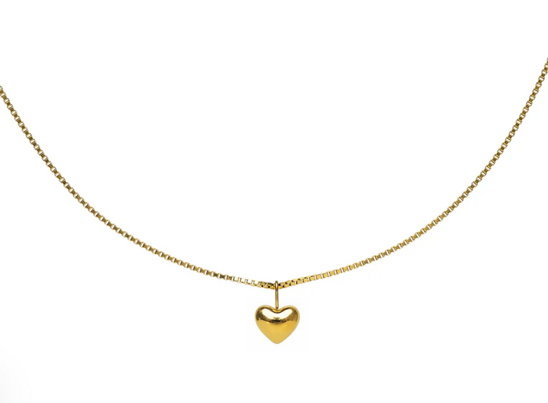 Waterproof Dainty Gold Heart Necklace