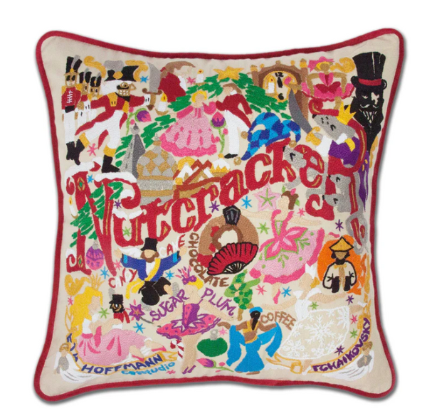 Nutcracker Hand-Embroidered Pillow