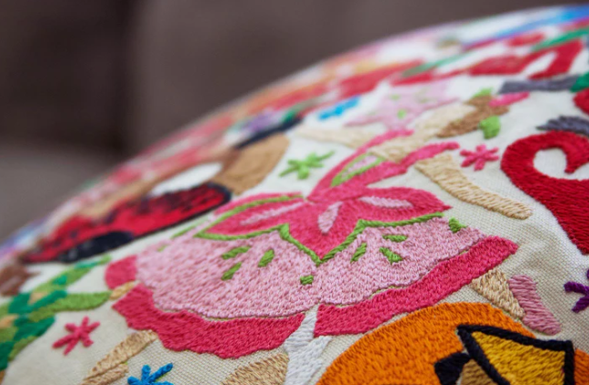 Nutcracker Hand-Embroidered Pillow