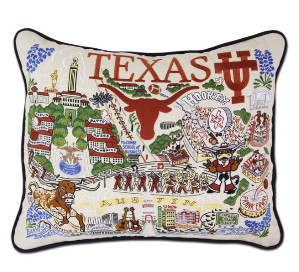 University of Texas Collegiate Embroidered Pillow