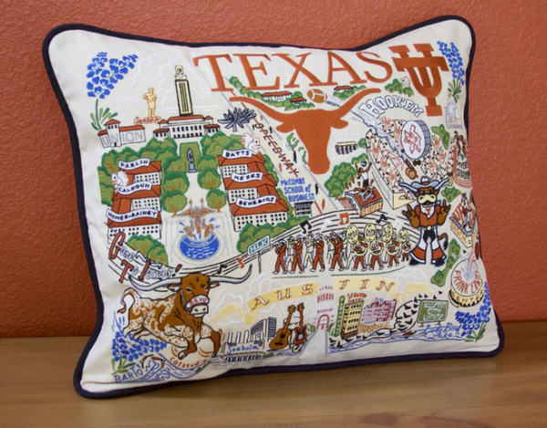University of Texas Collegiate Embroidered Pillow