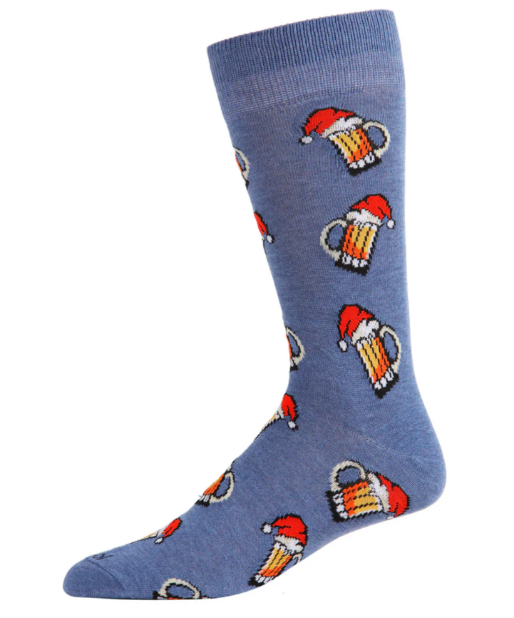Santa Beer Mugs Men's Crew