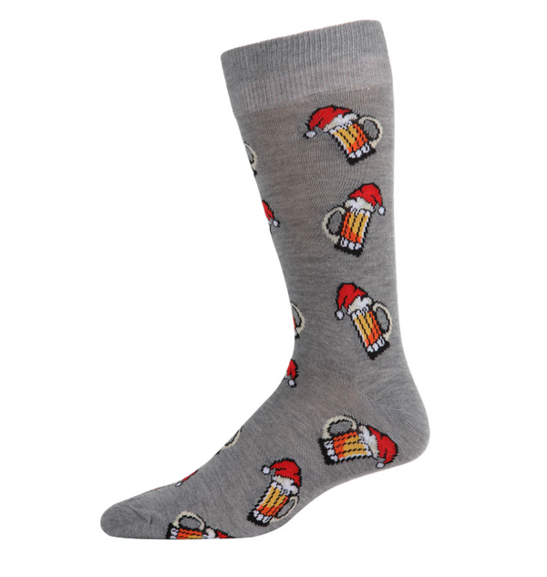 Santa Beer Mugs Men's Crew