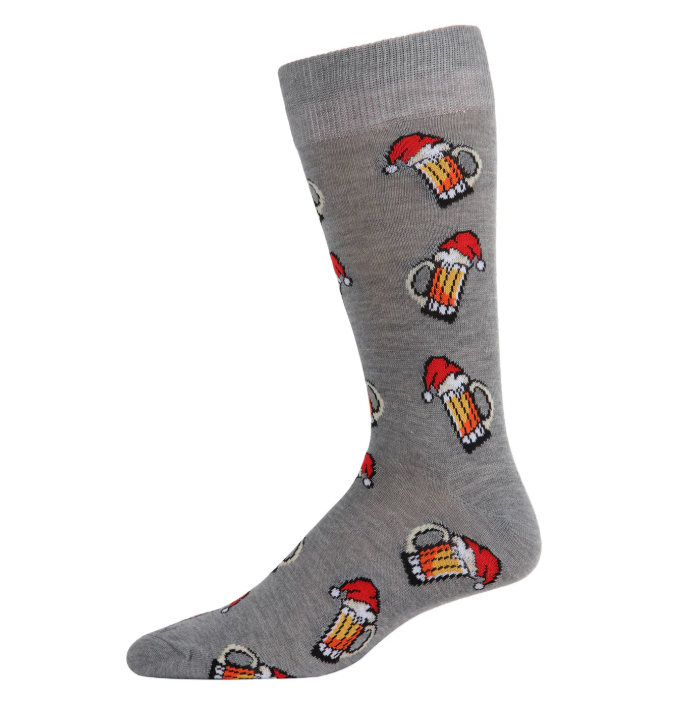 Santa Beer Mugs Men's Crew